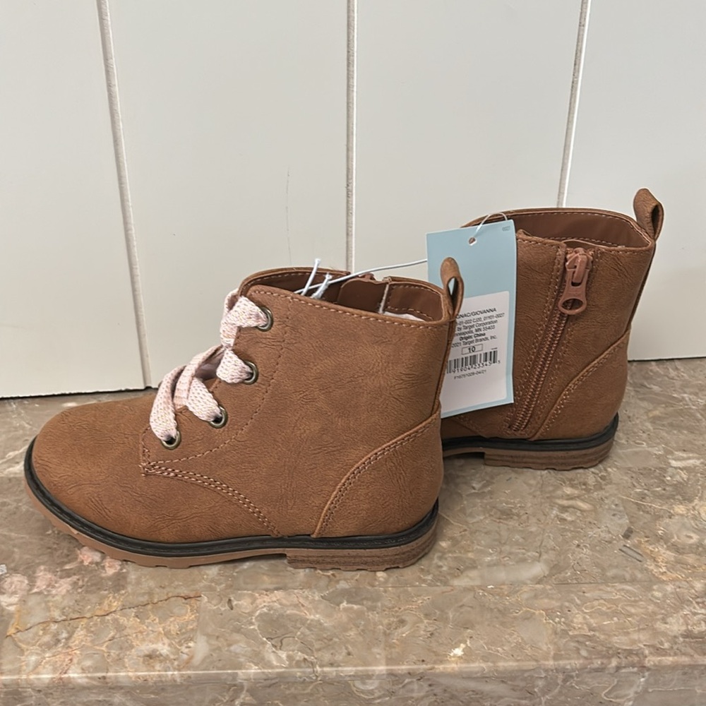 NEW Cat & Jack Cognac Giovanna Boots Girls Size 10T